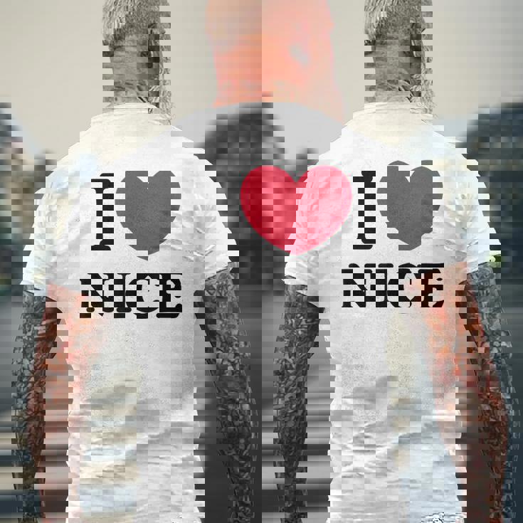 I Love Nice アイ・ラブ・ニース メンズTシャツ バックプリント 高齢者への贈り物