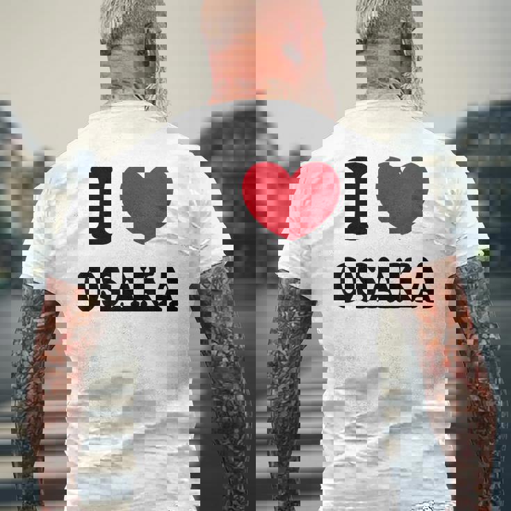 I Love Osaka アイラブ大阪 メンズTシャツ バックプリント 高齢者への贈り物