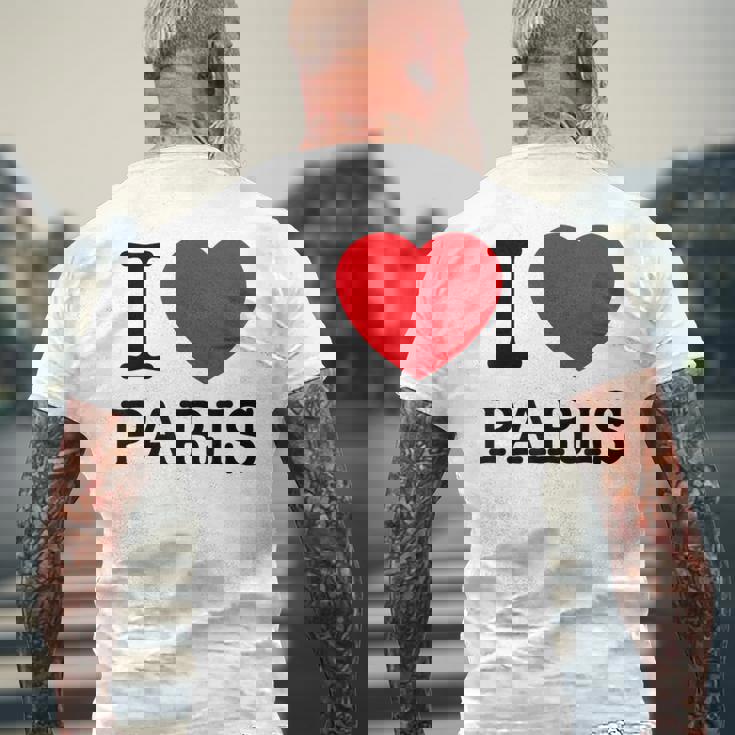 I Love Paris Graphic Novelty & Cool s メンズTシャツ バックプリント 高齢者への贈り物