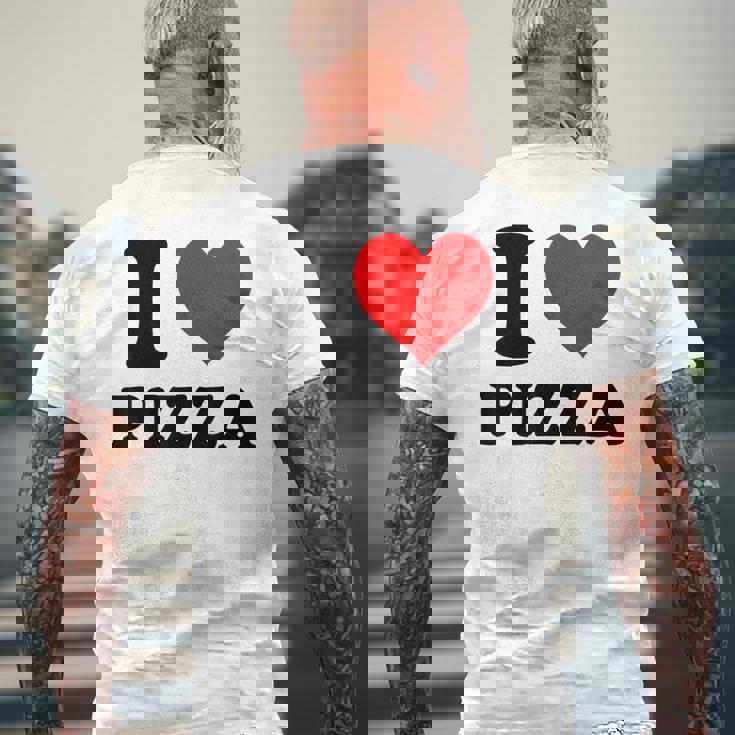 I Love Pizza メンズTシャツ バックプリント 高齢者への贈り物