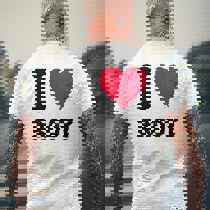 I Love Roy メンズTシャツ バックプリント 高齢者への贈り物