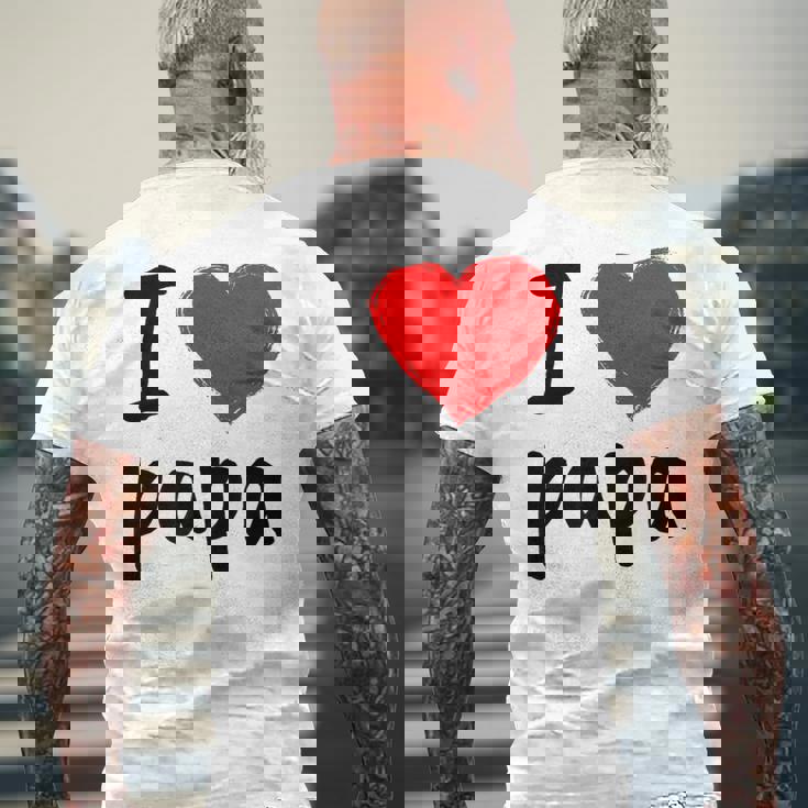 I Love You PapaCool Happy Father's Day Best Daddy メンズTシャツ バックプリント 高齢者への贈り物