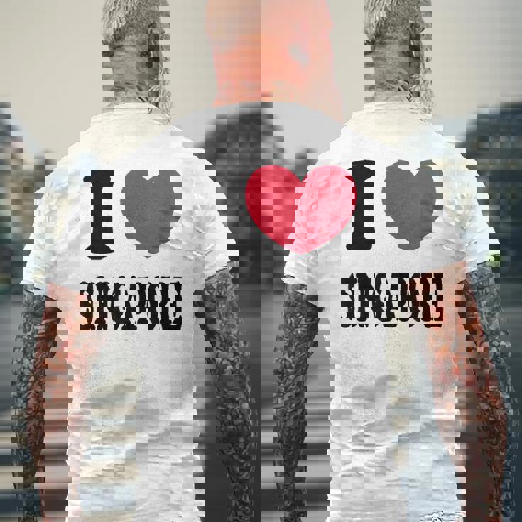 I Loveingapore シンガポールが大好き メンズTシャツ バックプリント 高齢者への贈り物