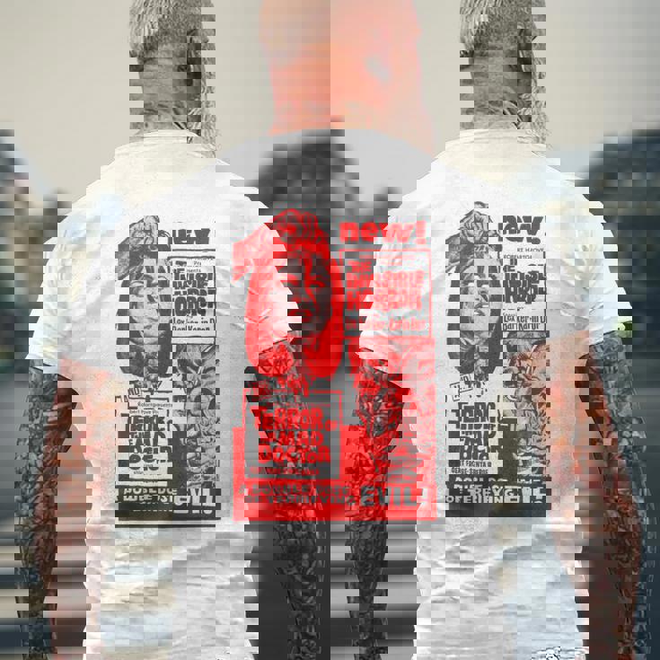 Mad Doctor Terror ハロウィンモンスターポスター ホラー映画 メンズTシャツ バックプリント 高齢者への贈り物