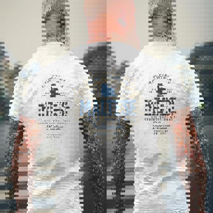 Maltese ギフトヴィンテージマルチーズ メンズTシャツ バックプリント 高齢者への贈り物