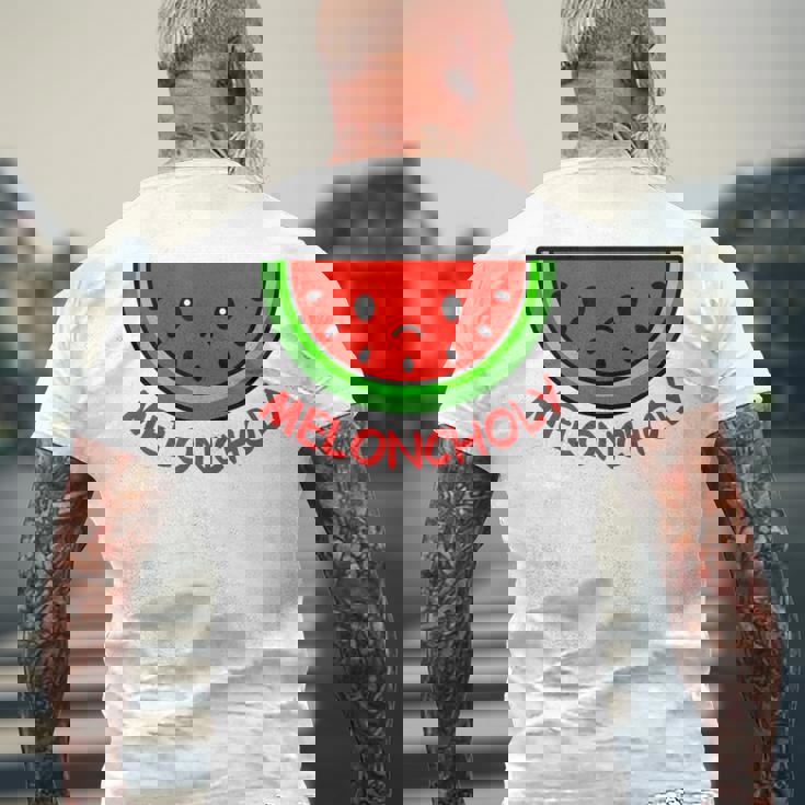 Meloncholy 面白い スイカ しゃれ フルーツ好き。 メンズTシャツ バックプリント 高齢者への贈り物