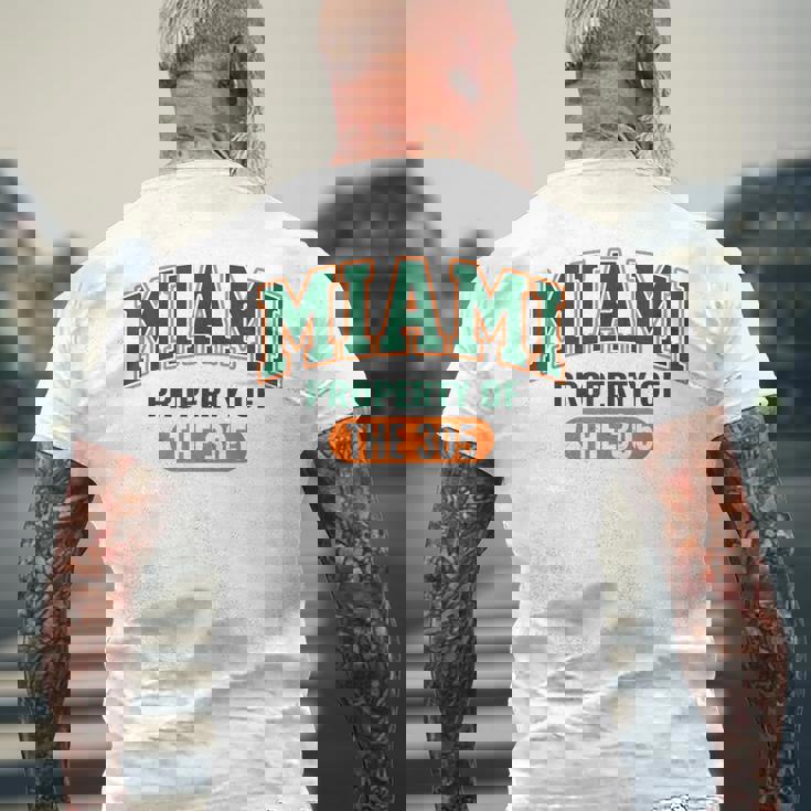 Miami Property 305 ストリートウェア マイアミシティカルチャースタイル メンズTシャツ バックプリント 高齢者への贈り物