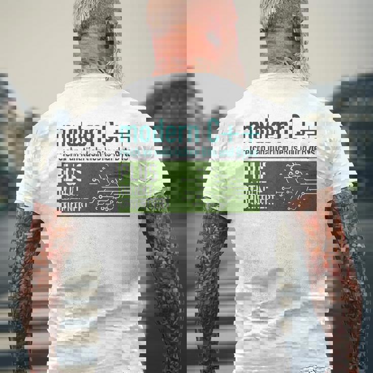 Modern C リッチなナチュラルビットとバイトプログラミング メンズTシャツ バックプリント 高齢者への贈り物