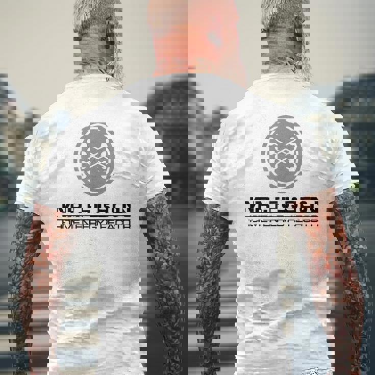 Mr Fusion 家庭用エネルギーリアクター メンズTシャツ バックプリント 高齢者への贈り物