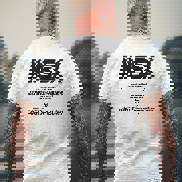 Msx コンピューター メンズTシャツ バックプリント 高齢者への贈り物