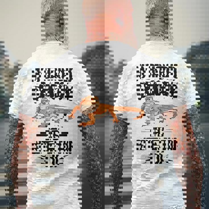 My Bearded Dragon Eats Better Than I Do トカゲ爬虫類 メンズTシャツ バックプリント 高齢者への贈り物