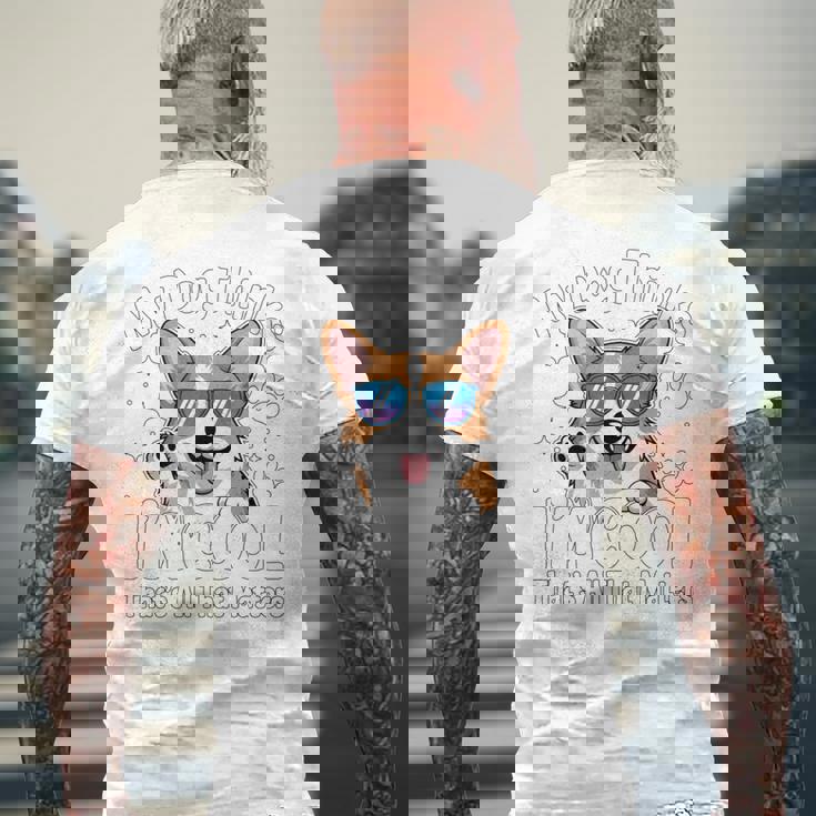 My Dog Thinks I'm Cool Corgi Dog Lover 長袖tシャツ メンズTシャツ バックプリント 高齢者への贈り物