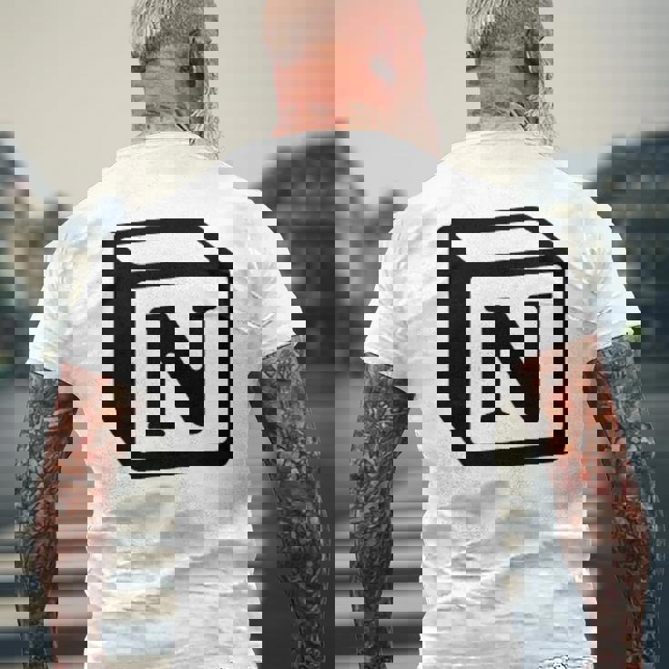 Notion アプリ All Notion Lovers Notion Aesthetic Notionユーザー メンズTシャツ バックプリント 高齢者への贈り物