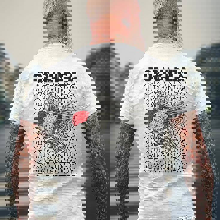 Oranda Goldfish 80年代スタイル ファンシー金魚オーナー メンズTシャツ バックプリント 高齢者への贈り物