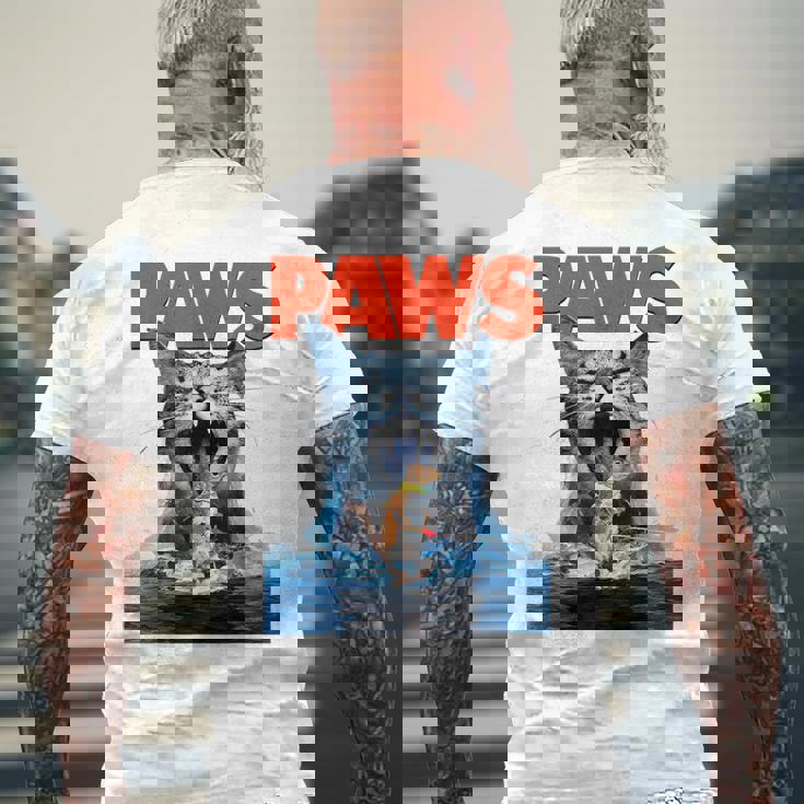 Paws Cat Lover ホラー映画 パロディ メンズTシャツ バックプリント 高齢者への贈り物