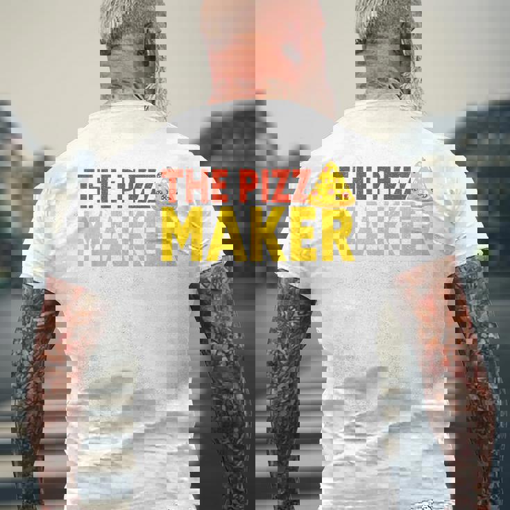 The Pizza Maker Pizza Making メンズTシャツ バックプリント 高齢者への贈り物