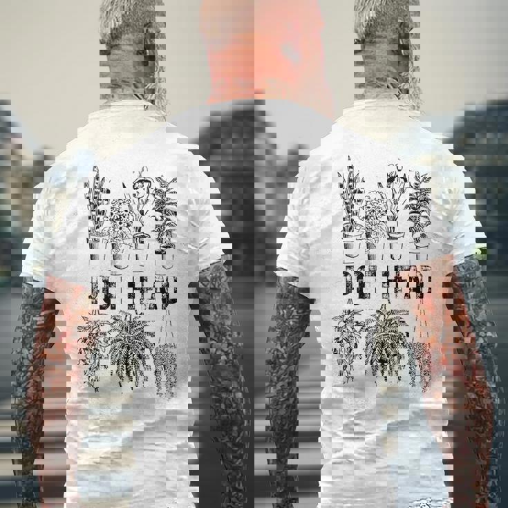 Pot Head 観葉植物 庭師 面白い 観葉植物 メンズTシャツ バックプリント 高齢者への贈り物