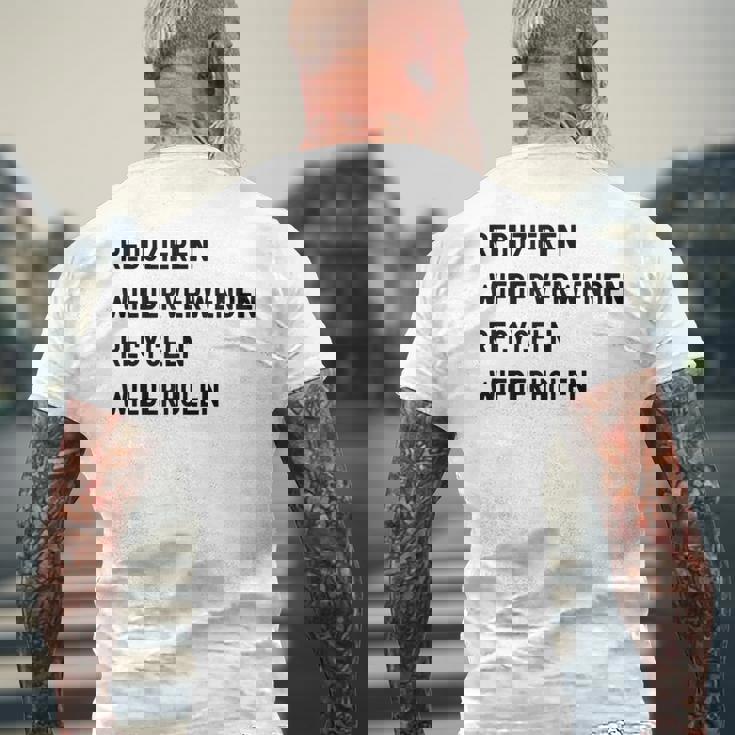 Reduzieren Wiederverwenden Recyceln Wiederholen メンズTシャツ バックプリント 高齢者への贈り物