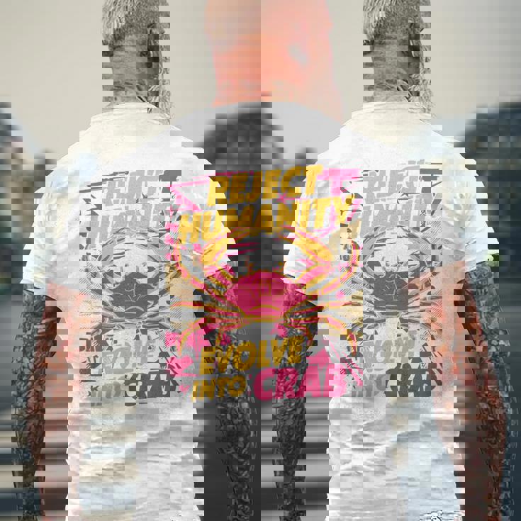 Reject Humanity Evolve To Crab ファニーカニ 長袖tシャツ メンズTシャツ バックプリント 高齢者への贈り物