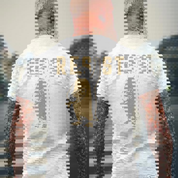 Resist Penguins Activism グラフィック Wetand With Penguins 長袖tシャツ メンズTシャツ バックプリント 高齢者への贈り物