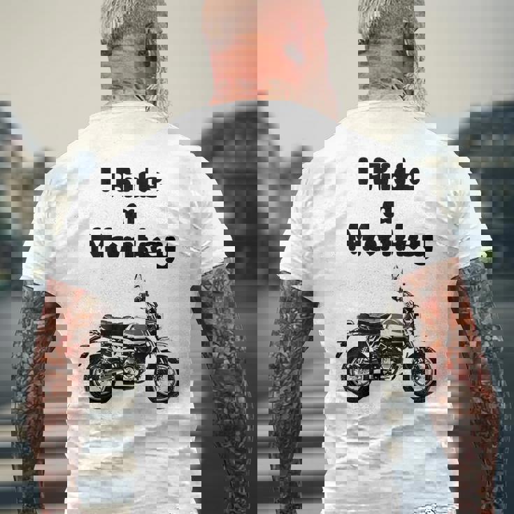 I Ride A Monkey オートバイ ミニバイクシャツ メンズTシャツ バックプリント 高齢者への贈り物
