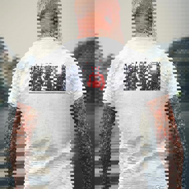 Skibidi トイレスピーカーマン カメラマン トイレ テレビマン メンズTシャツ バックプリント 高齢者への贈り物