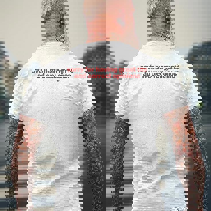 Sorry For Having Great Tits And Correct Opinions Y2k メンズTシャツ バックプリント 高齢者への贈り物