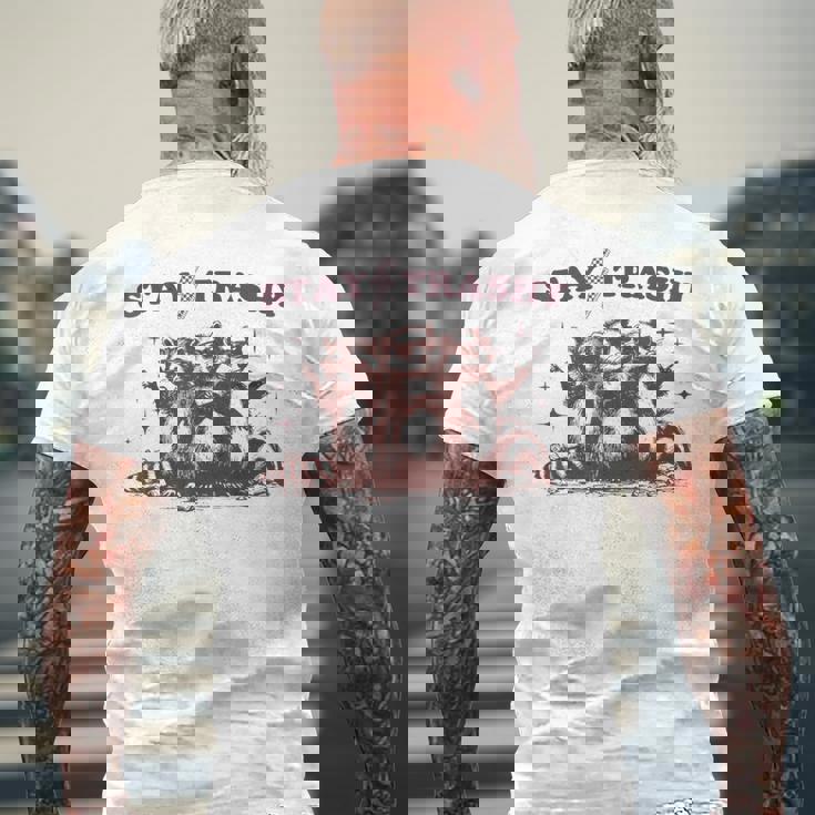 Stay Trashy Raccoon Opossum メンズTシャツ バックプリント 高齢者への贈り物