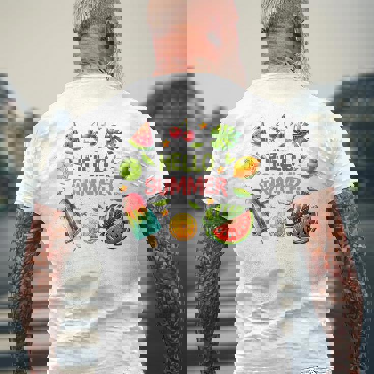 Summeribes ビーチバケーション ハローサマー トロピカル 楽しいデザイン メンズTシャツ バックプリント 高齢者への贈り物