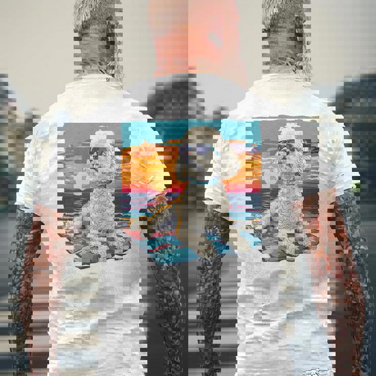 Sunny Day Doggy グラフィックデザイン ビーチレディ 子犬 長袖tシャツ メンズTシャツ バックプリント 高齢者への贈り物