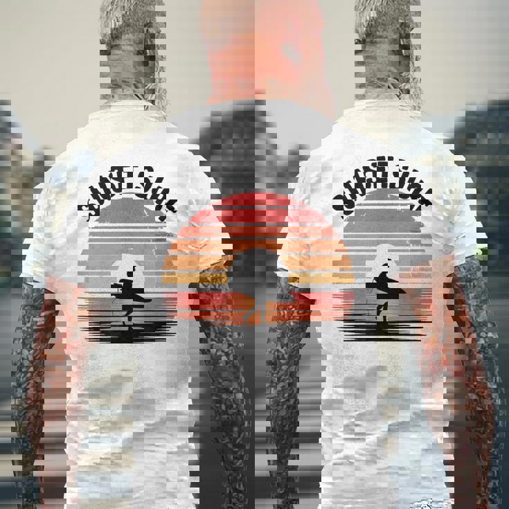 Sunseturf サーフボード ビンテージサーフィン サーファー用 メンズTシャツ バックプリント 高齢者への贈り物