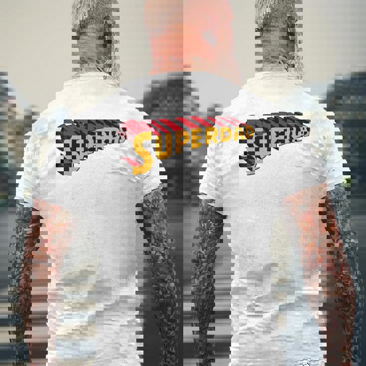 Super Daduperdad uperhero Dad メンズTシャツ バックプリント 高齢者への贈り物