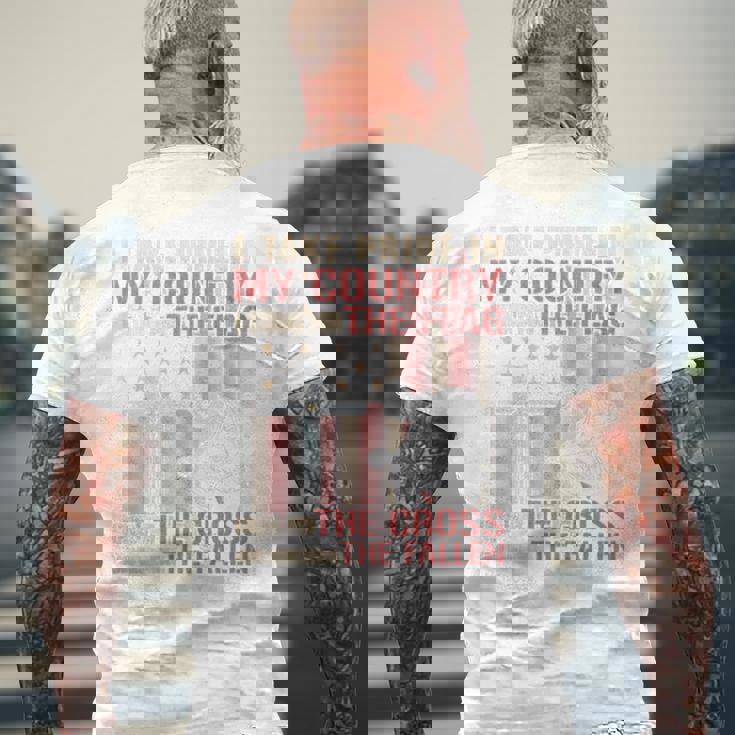 I Take Pride In My Country Itand For The Flag 裏面 メンズTシャツ バックプリント 高齢者への贈り物