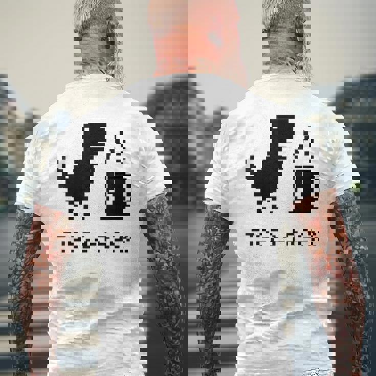 Tea Rex Pixel 8ビットゲーム恐竜 メンズTシャツ バックプリント 高齢者への贈り物