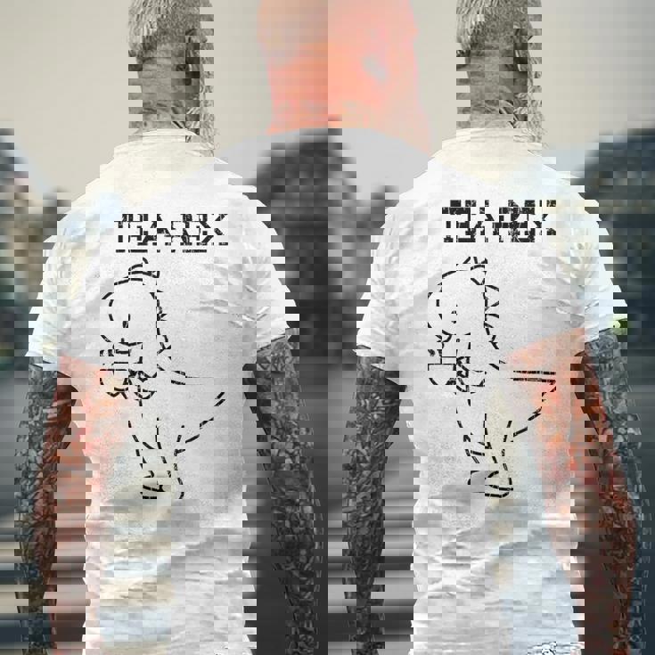 Tea-Rex おもしろドリンクグラフィック メンズTシャツ バックプリント 高齢者への贈り物