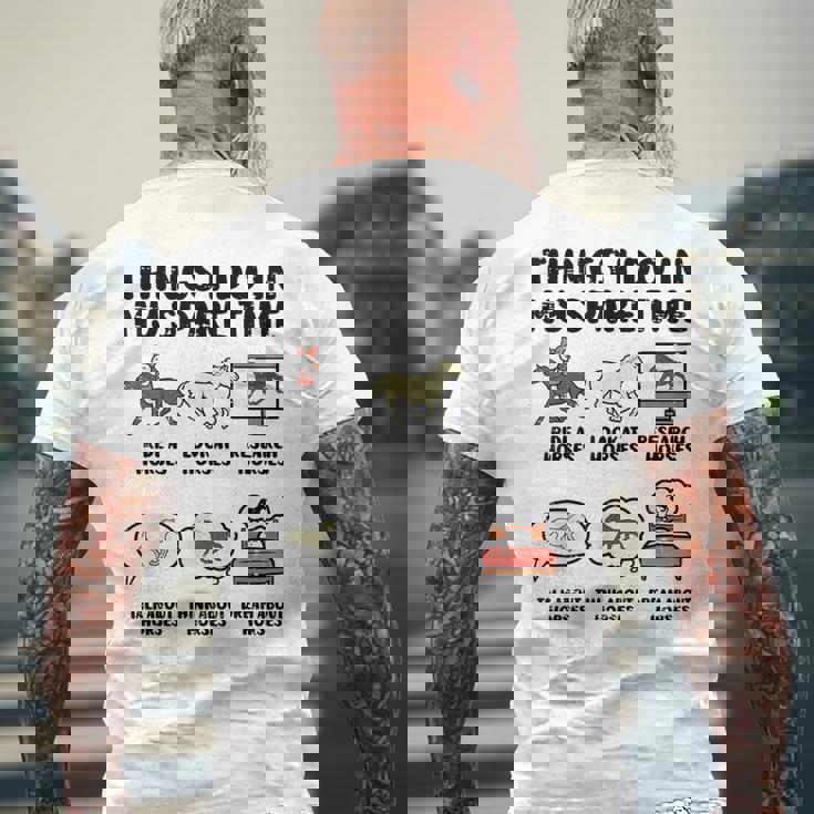 Things I Do Mypare Time 馬 面白い 乗馬 メンズ レディース メンズTシャツ バックプリント 高齢者への贈り物