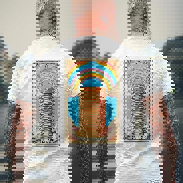 The Tower タロットカード パンケーキタワー 朝食愛好家 長袖tシャツ メンズTシャツ バックプリント 高齢者への贈り物