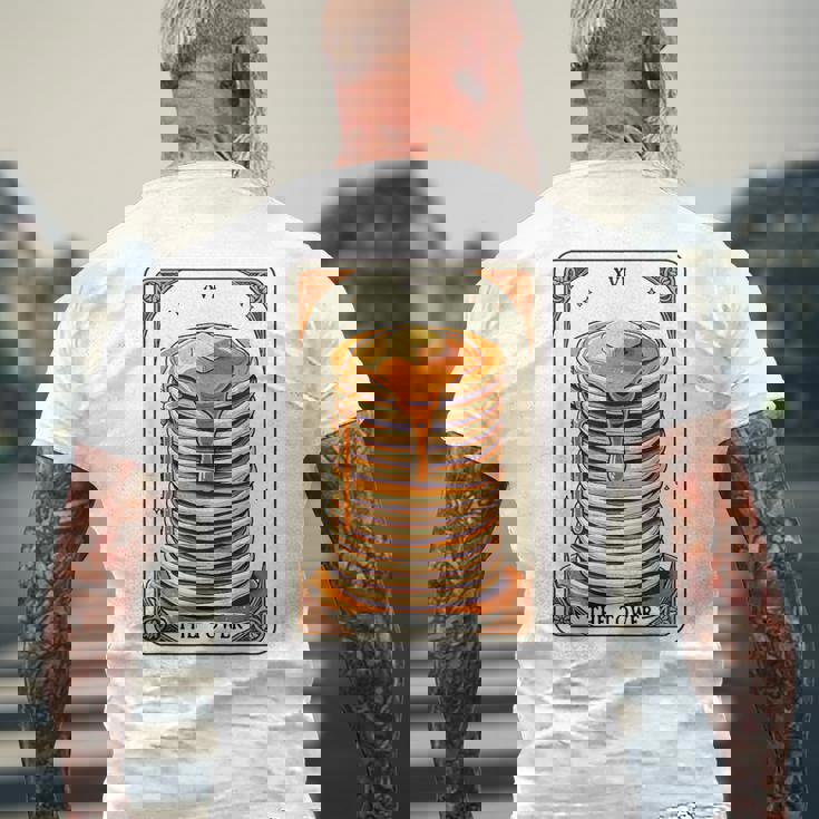 The Tower タロットカード パンケーキタワー 面白いパンケーキ メンズTシャツ バックプリント 高齢者への贈り物