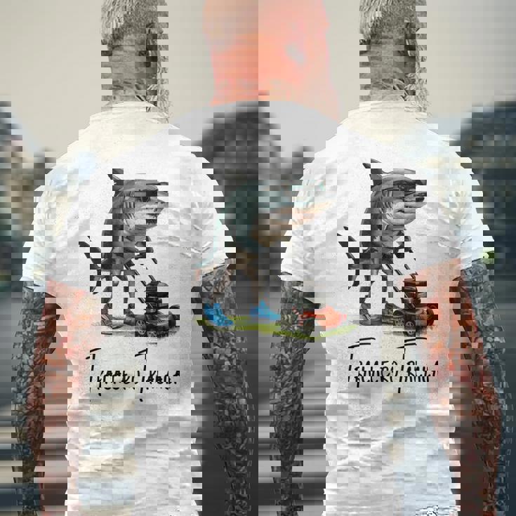 Tralalero Tralala Brain Red hark Meme 長袖tシャツ メンズTシャツ バックプリント 高齢者への贈り物