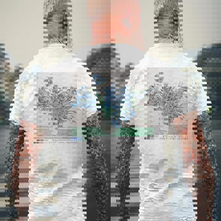 Trendyincentan Gogh Irises Famous Painting 1890 メンズTシャツ バックプリント 高齢者への贈り物