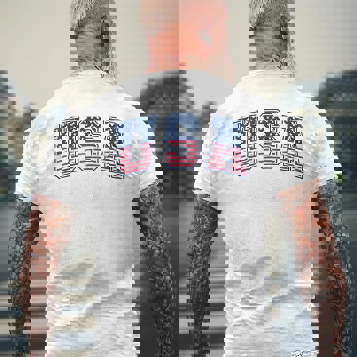 Usa 星条旗 アメリカ国旗 メンズTシャツ バックプリント 高齢者への贈り物