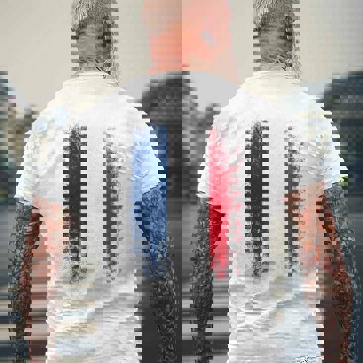 Vintage France Distressed Flag Illustration Graphic s メンズTシャツ バックプリント 高齢者への贈り物