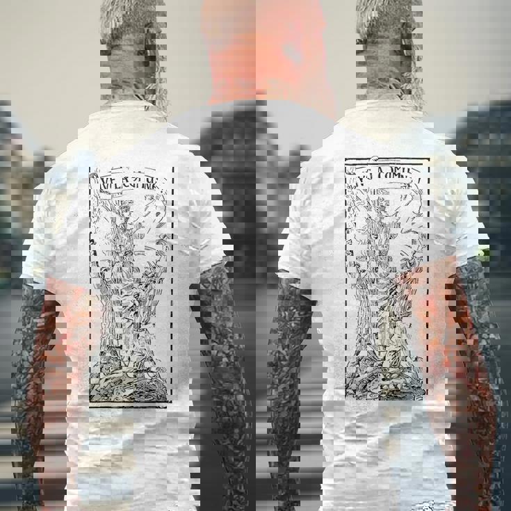 Vive La Commune 歴史的、パリのコミューン、社会主義者 メンズTシャツ バックプリント 高齢者への贈り物