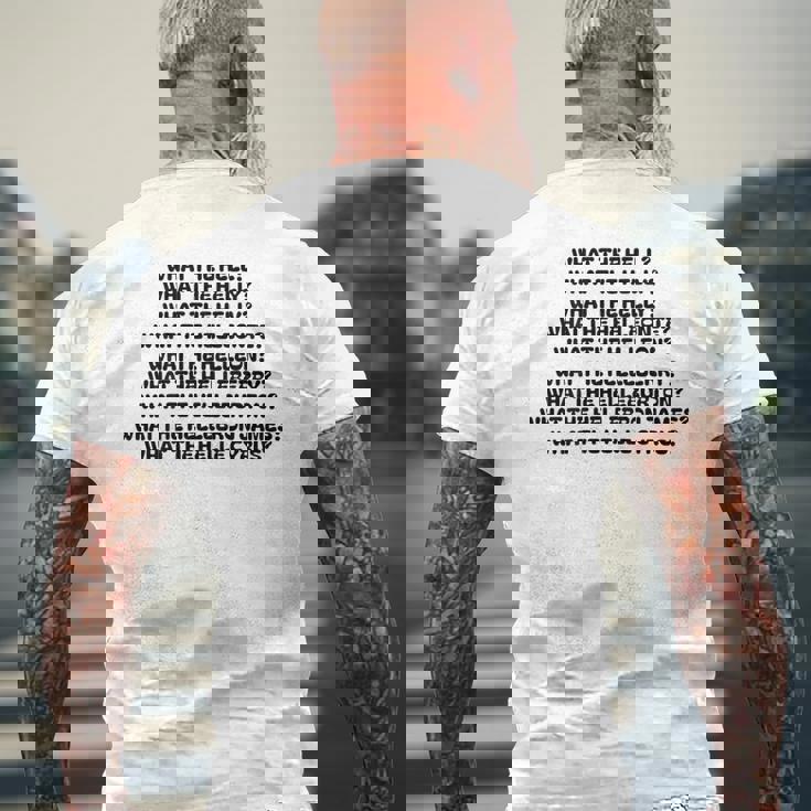 What The Hell What The Helly What The Helly 裏面 メンズTシャツ バックプリント 高齢者への贈り物