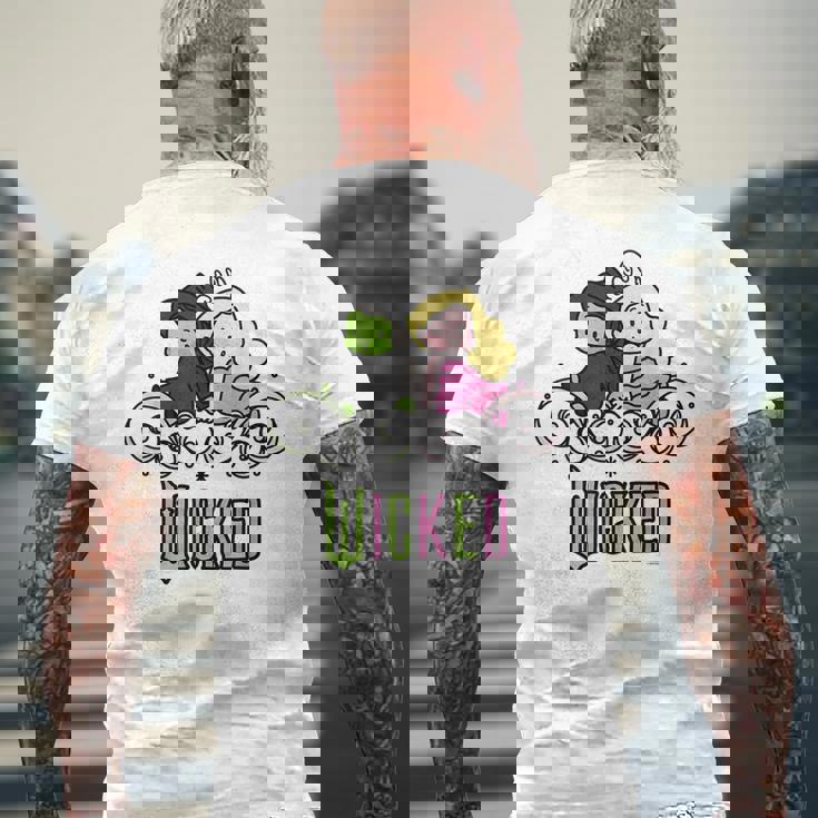 Wicked Elphaba & Glinda Together 遊び心のある漫画スタイル メンズTシャツ バックプリント 高齢者への贈り物