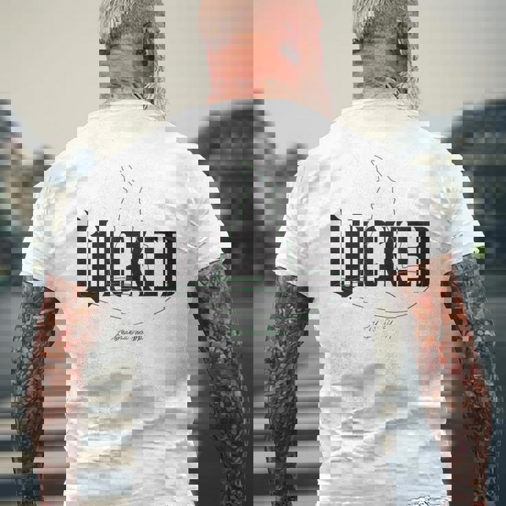 Wicked Movie ロゴ エルファバ スロップ メンズTシャツ バックプリント 高齢者への贈り物