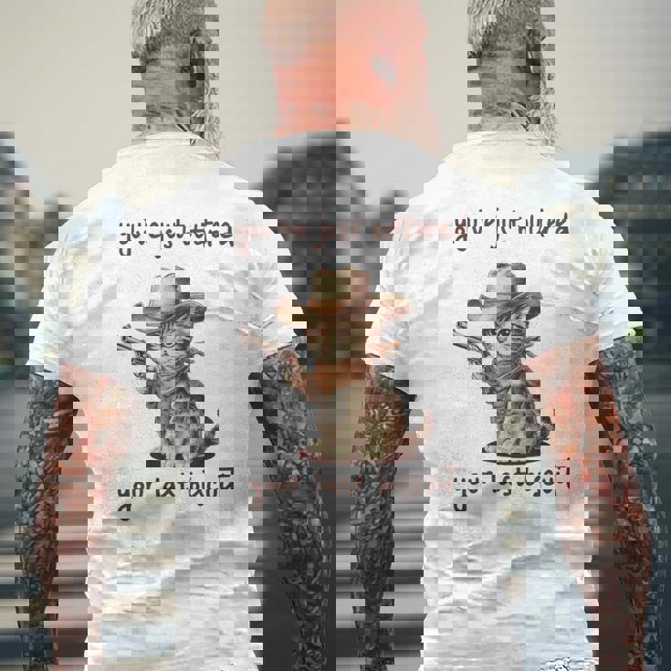 You 'Ve Just Buttered Your Last Biscuit Meow Cowboy Cat Meme 長袖tシャツ メンズTシャツ バックプリント 高齢者への贈り物