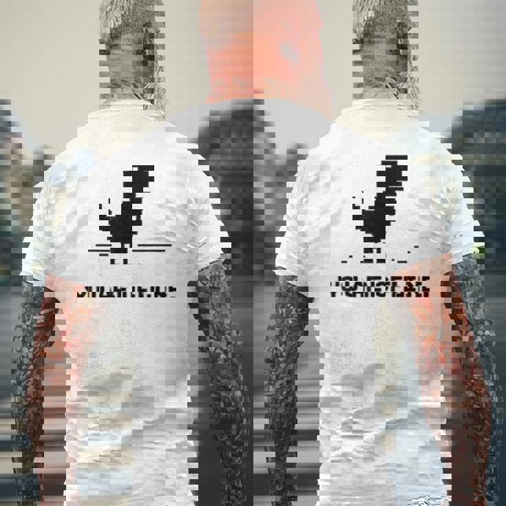 You Are Offline T-Rex 恐竜のラン ピクセルアート 恐竜ゲーム メンズTシャツ バックプリント 高齢者への贈り物