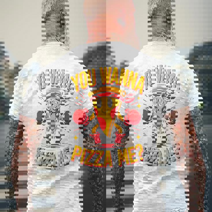 You Wanna Pizza Me 面白い ファイター ピザ愛好家 ファーストフード しゃれ 長袖tシャツ メンズTシャツ バックプリント 高齢者への贈り物