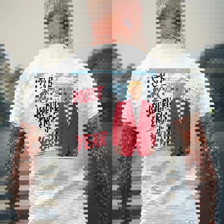 「今年一番素晴らしい言葉だ」トランプクリスマス 長袖tシャツ メンズTシャツ バックプリント 高齢者への贈り物